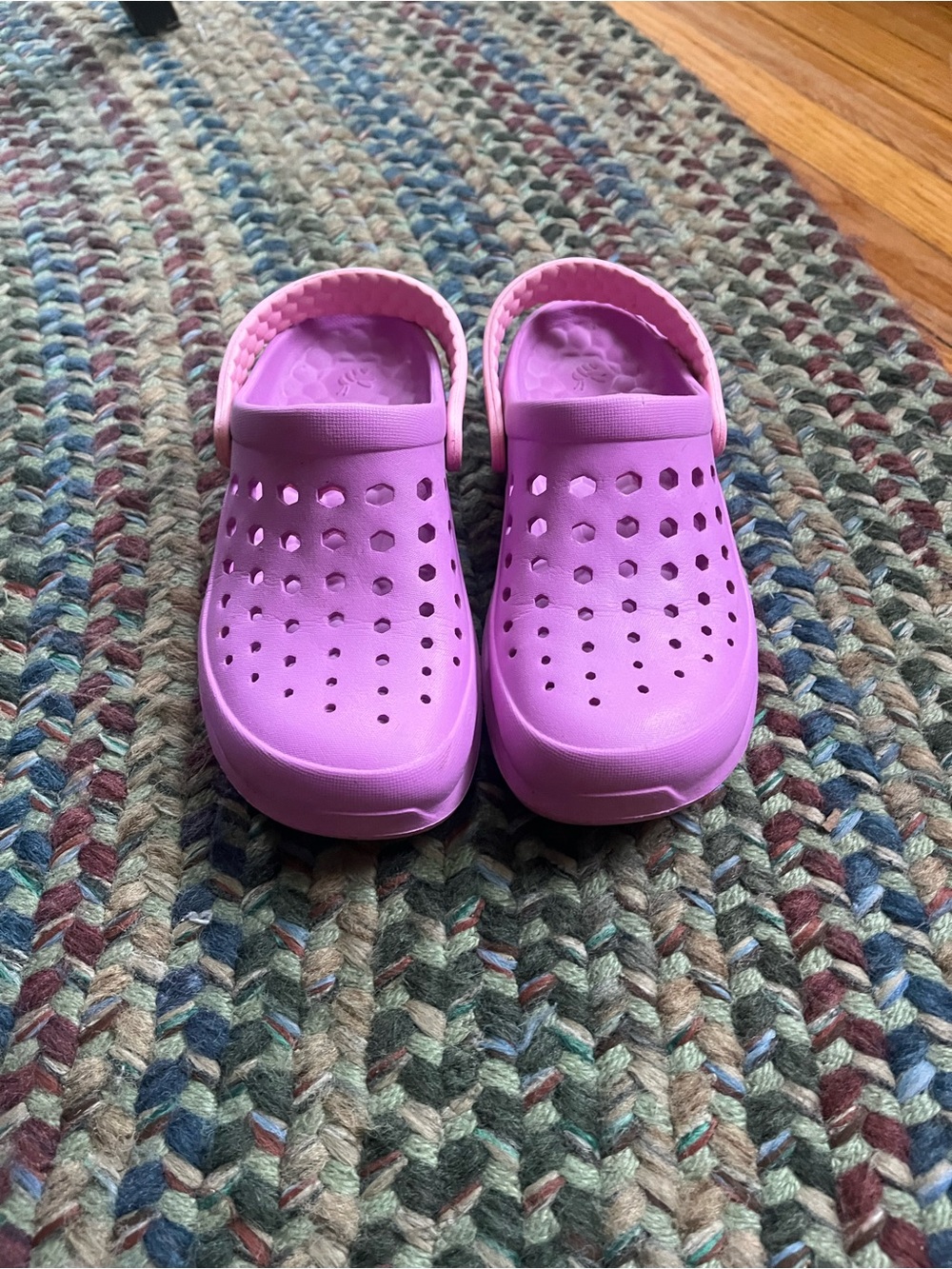 Kids Pink Ventilated Clog Sandals with Heel Strap